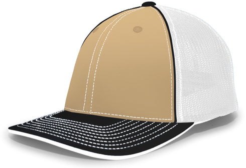 Pacific Headwear Trucker Flexfit® Cap, Size L/XL (404M), Color 'VegasWhiteBlack'